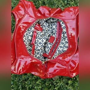 Sigrid Olsen red patent leather bag.